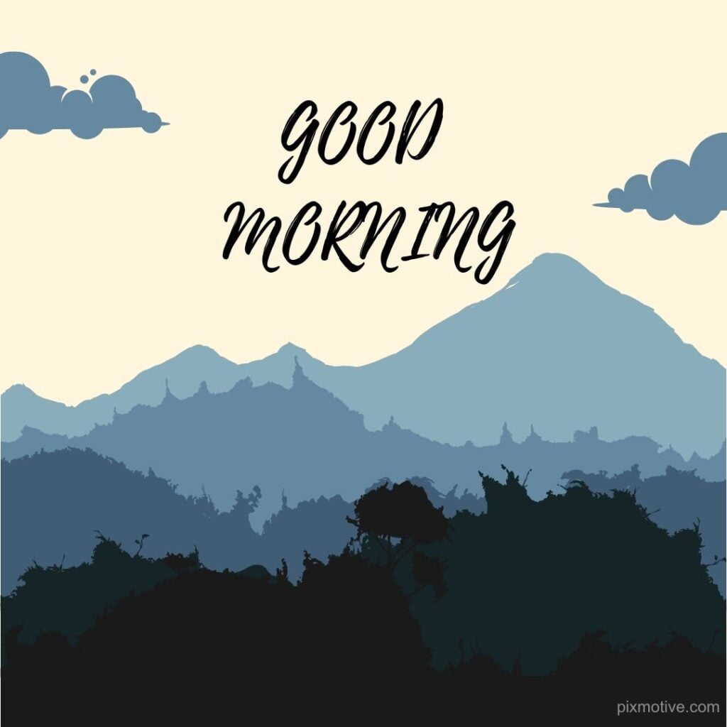 Illustration of Mountains in the good morning