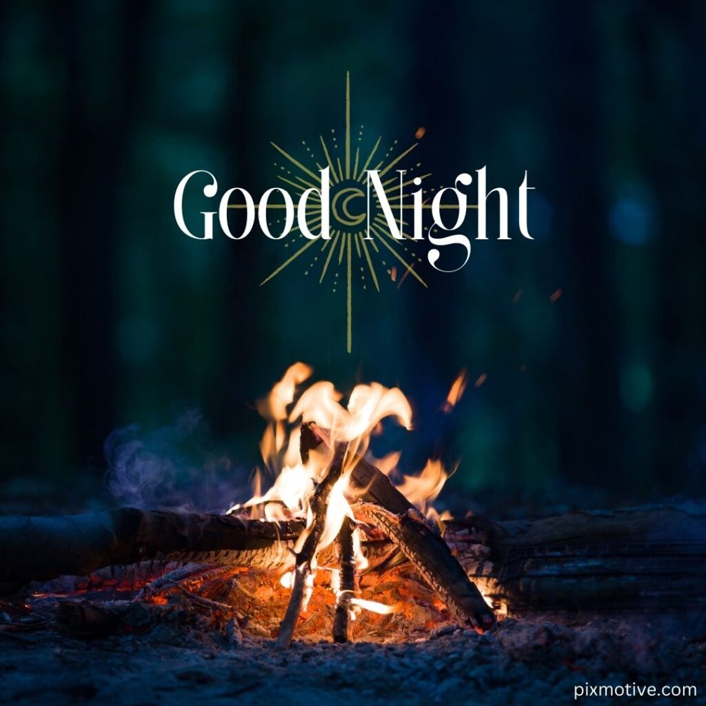 Good night image with bonfire
