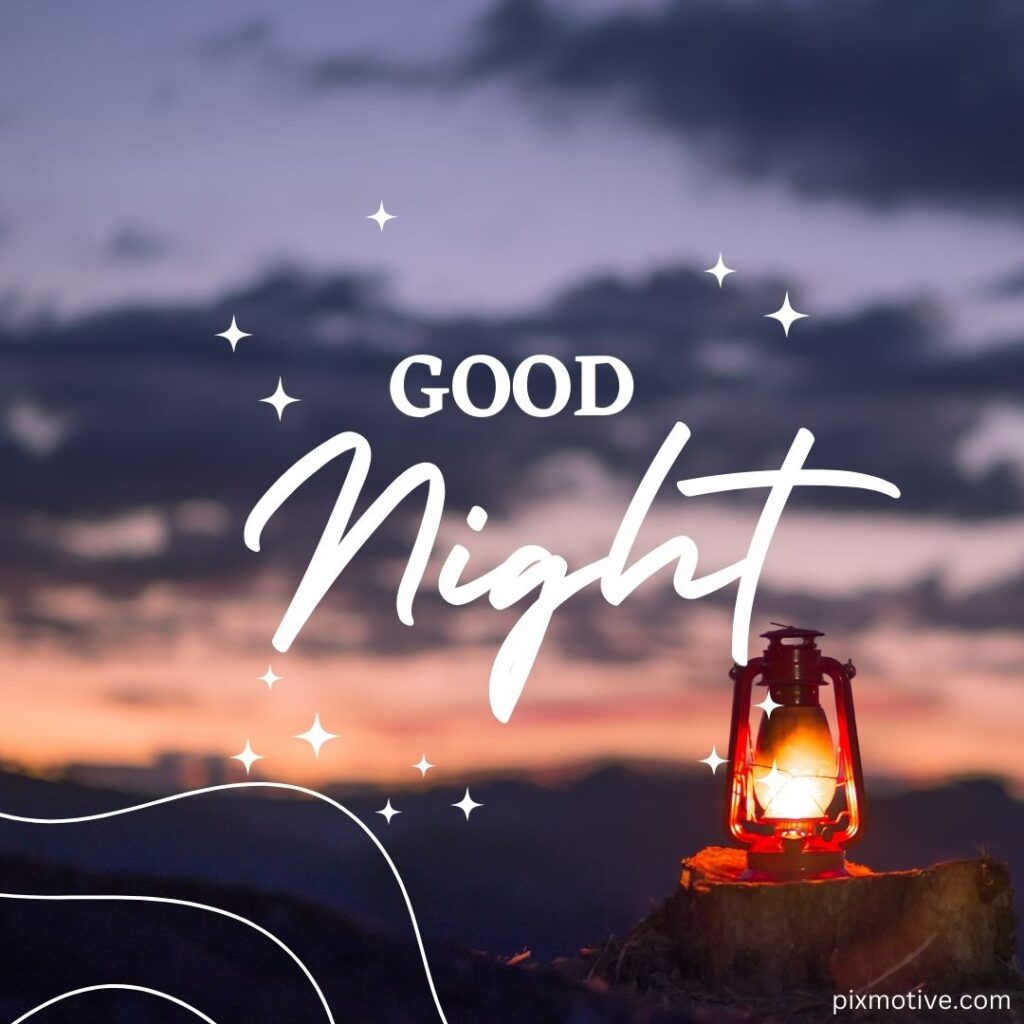 Good night image with lantern