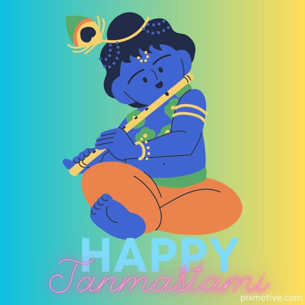 Happy Janmastami graphic image of krishna