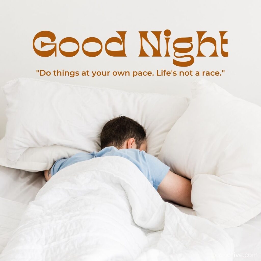 Person sleeping on bed good night image
