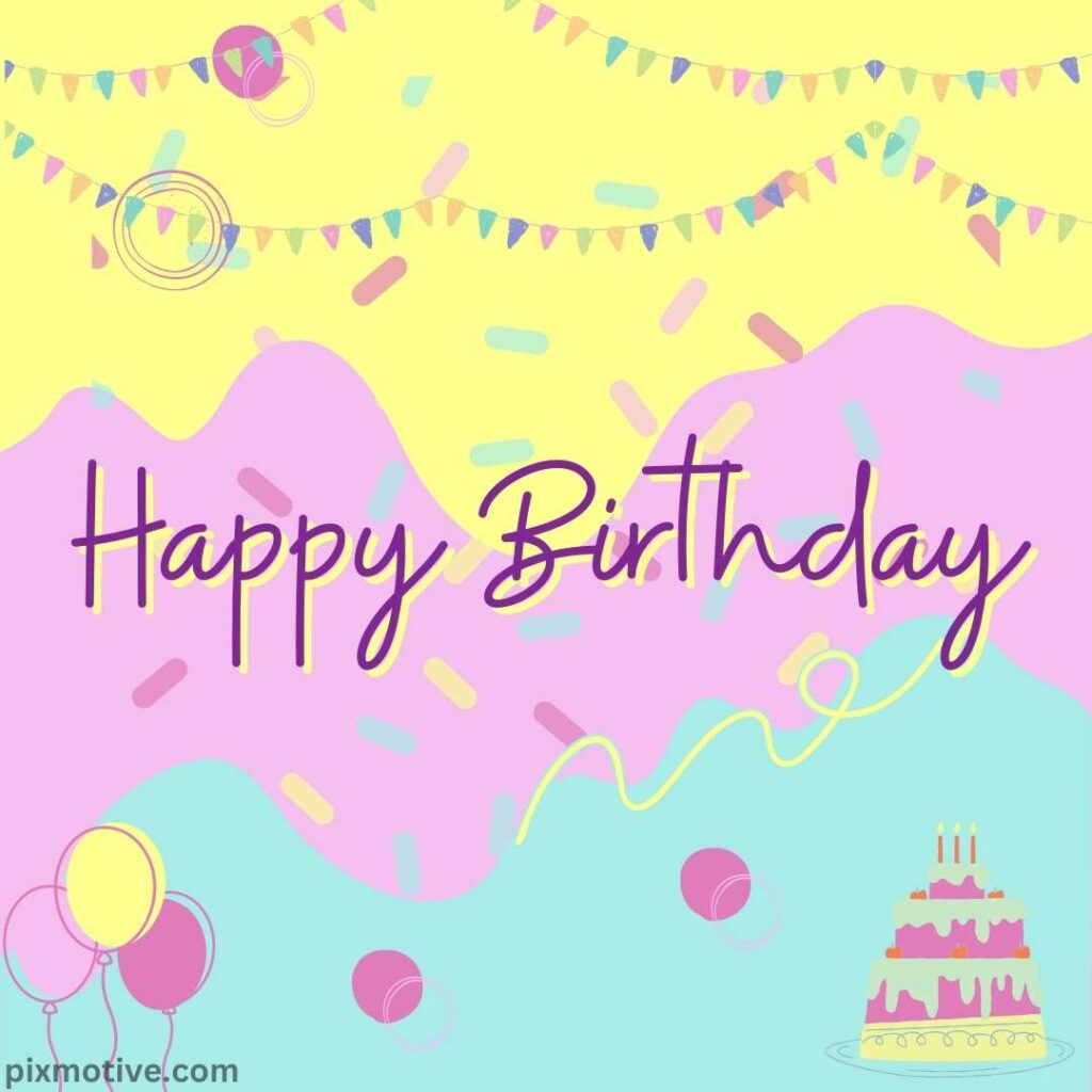 Colorful vintage background and happy birthday written in middle of it
