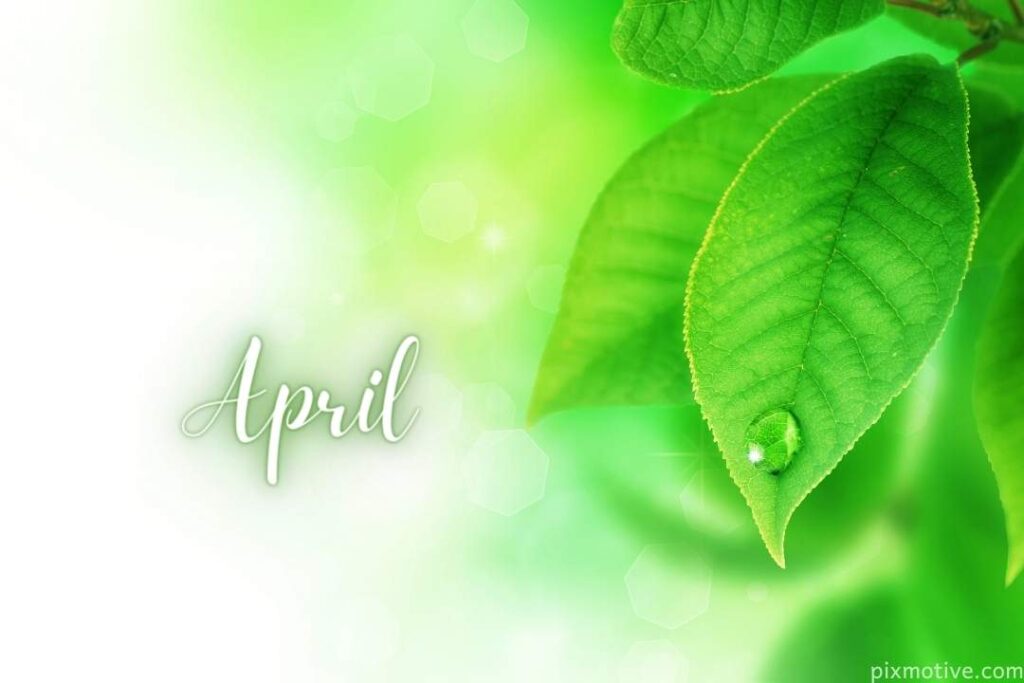 Green Creative background with April word