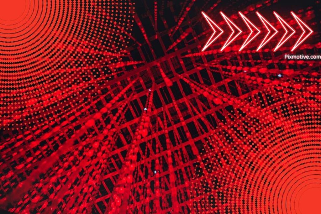 Red lines and grid pattern tech backdrop image