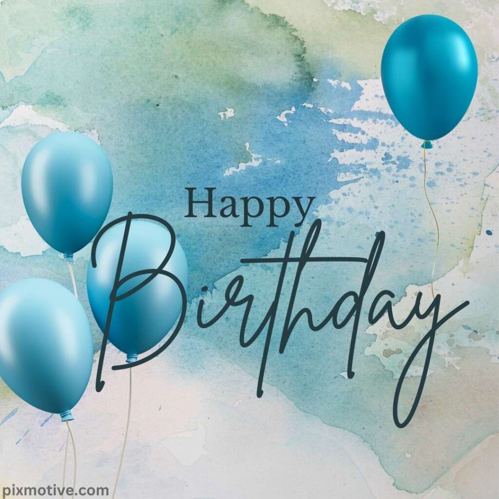 pestle blue color background and balloons birthday celebration